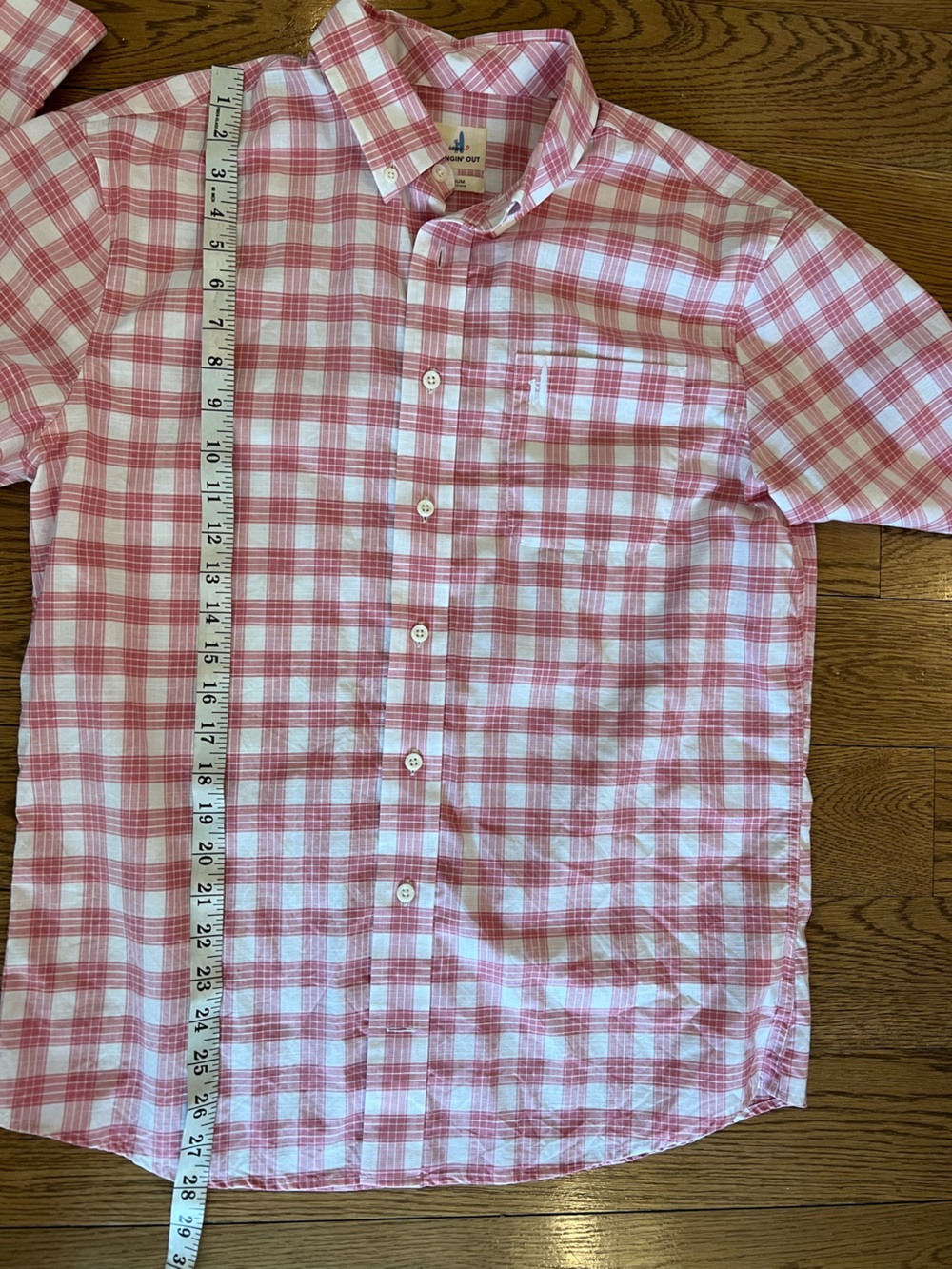 johnnie-O Pink and White Plaid Button-Down Shirt - Picture 6 of 7